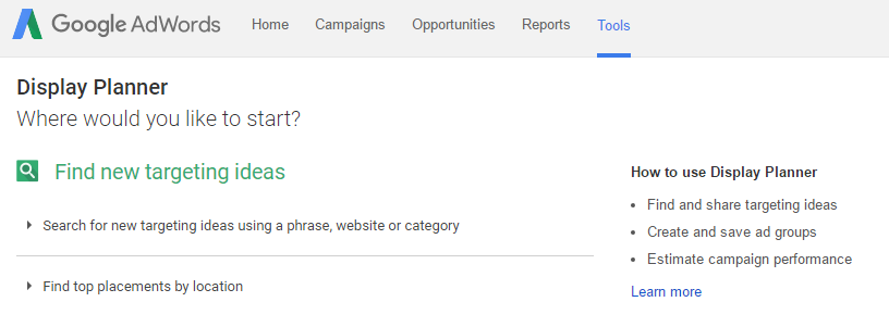 Google Display Planner