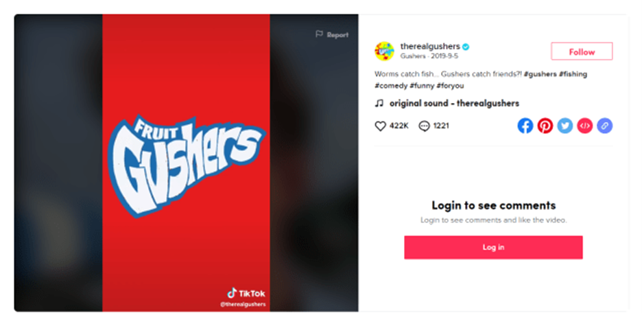 Gushers TikTok ad