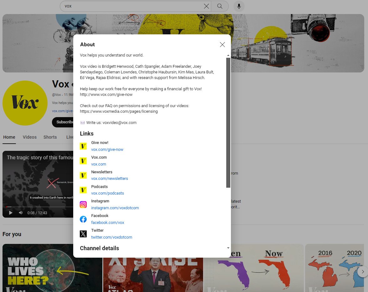 Vox - YouTube channel description Vox - YouTube channel description
